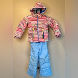 CUTEST Obermeyer Patterned Jacket with Blue Bibs